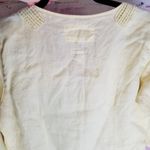 MALVIN HAMBURG GERMANY 100% LINEN CROCHET V NECK YELLOW SWIM BEACH COVER 10 Photo 8