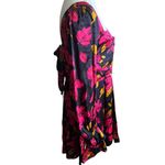 Saylor Fritz Floral Print Long Sleeve Babydoll Dress Sz M Black Multi Floral Photo 5