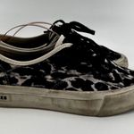 J.Crew Seavees Legend Velvet Sneakers Lace Up Platform Black Leopard 7 Photo 2