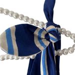 Mango MNG Summer Bare Shoulders Blue Stripe Dress size 14 Photo 6