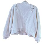 EXPRESS  Ivory Bomber Jacket with Lace-Up Detail Photo 8