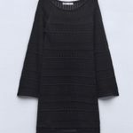 ZARA  NWT black knit crochet mini dress / cover up Photo 4