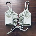 Xhilaration Women's Green Ribbed Strappy Back Bralette Bikini Swim Top | Size: S Photo 3