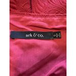 Ark & CO Red Dress White Embroidered Size‎ Small Mini Zipper Formal Party Women Photo 2