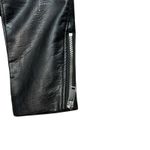 H&M Black Vegan Leather Moto Jacket Short Women's 14 Zippers Casual Faux Biker Photo 4