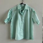 Hinson Wu Lulu Ruffle Elbow Sleeve Shirt Size M Blue Size M Photo 0