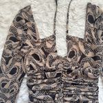 I am gia I.AM.GIA Dress Colette Long Sleeve Mesh Mini Ruched Bodycon Snakeprint XS Photo 5