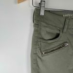 American Eagle Womens Olive Green Moto Zipper Cargo Gorpcore Pants US 2 Short Photo 2