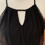 Miami Black Swiss Dots Sheer Halter Style Tank Top Photo 3