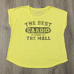 Style & Co  Yellow Graphic Tee | “The Best Cardio Is Done At The Mall” | Size 0X Photo 0