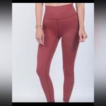 Zyia Active Berry Red Pear Moon Brilliant Hi-Rise 7/8 24" size 14-16 Photo 13