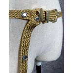 H.I.P. Vintage Statement Belt Womens Gold Tone Braided Metallic Rhinestone 90s Photo 5