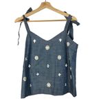J.Crew  Blue Denim Embellished Tie Shoulder Tank Top 4 Photo 15