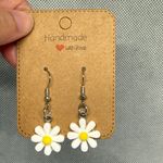 Handmade White and Yellow Daisy Flower Earrings Photo 0