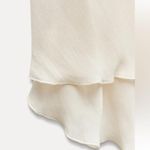 ZARA NWT ivory off white cream double layered ruffle hem flowy midi skirt Photo 8