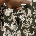 Chico's  Olive Green and Cream Floral Tunic Top 2 12 L Photo 4