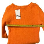 ZARA  Fuzzy Eyelash Knit Sweater Women’s Small S Orange Soft Cozy NWT Turkey Photo 4