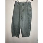 Miou Muse Womens OAKLYNN BARREL JEANS OLIVE Wide Leg Pants Medium Green Photo 9