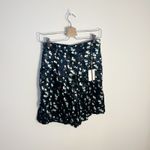 Massimo Dutti  Women Silk Blend Black Floral Shorts Size 4 New Photo 5