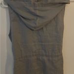 Kenar  Linen Vest Women's M gray Hooded‎ Utility Pockets Drawstring Sleeveless Photo 5