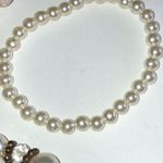 Lot of 4 Chunky Flower Retro Beaded Boho Faux Pearl Stretchy Bracelets White Photo 10