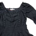 Love Shack Fancy NWT Sanaya Mini in Black Ribbon & Eyelet Trim Cotton Dress L Photo 4