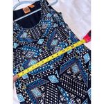Tory Burch Camilla Dasha Silk Blue and Black Print Dress Size 4 Photo 4