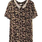 Adrian Jordan Women's Floral Maxi Dress Short Sleeve Lace Collar Size 22 Black Photo 0