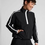 Beyond Yoga NWT  Stretch Woven Course Contrast Half Zip Pullover size L black Photo 1