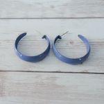 Vintage Stud Earrings Darker Shade of Sky Blue Tone Hoops Photo 6
