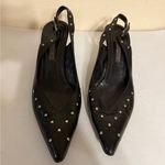 Narciso Rodriguez Black Leather Pumps Sz 9 Studded Slingback Rocker Y2K Italy Photo 1
