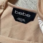 Bebe Tan White Lace Overlay XS Extra Small Bodycon Tank Dress Wedding Bridal Photo 1