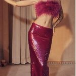 House Of CB Alexis Sequin Maxi Skirt in Hot Pink Size Large+ Photo 2