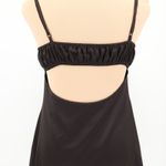 Black Satin Lace Mini Dress Lingerie Chemise Open Back Party Cocktail LBD Size M Size M Photo 3