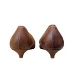 Prada LEATHER KITTEN HEEL LOAFER PUMP BROWN SIZE 7, EURO 37.5 Photo 3