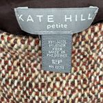 Kate Hill  skirt 12P brown tweed kick pleat wool blend knee length pencil NEW Photo 9