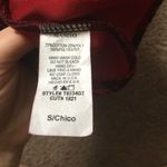 Urban Outfitters RED GEOMETRIC VELVET PEPLUM BOW TOP Photo 3