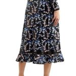 GIAMBATTISTA VALLI Ruffled Embroidered Sequined Organza Midi Dress Black Size 8 Photo 4