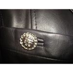 Karl Lagerfeld New NWT Paris Black Leather Jacket Long S Womens Buttons Silver Photo 7