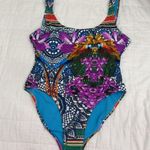 Tinibikini parrot tropical print One Piece Swimwear Sz L Photo 2