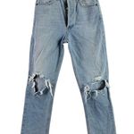 AGOLDE Riley High Rise Distressed Slim Straight Crop Jean Clear Skies Size 23 Photo 5