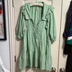 Free People 💖  Elora Delicate Cottagecore Mini Dress in Mermaid's Tail Green Photo 1