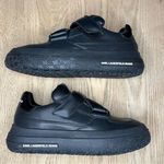 Karl Lagerfeld New!  Kup Strap Black Leather Sneakers Dad Shoes Women’s Size 9 Photo 6
