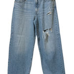 Levi's Big E Pants Women Size 30 Blue Denim Jean Baggy Dad Barrel Wide Distressed Photo 0