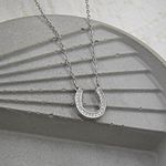 Silver Stainless Steel Horseshoe Necklace Photo 2