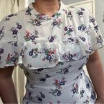 Sweet Salt Women Floral Homestead Classic Vintage Cream Lined Midi Dress Size 12 Green Photo 2