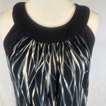 Tiana B  black steel blue and white abstract halter neck shift dress size small Photo 1