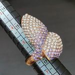 AKKAD Pavé Purple Lilac Rhinestones Cocktail Ring Size 6 Photo 11
