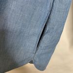 Lands' End Chambray Colorblock Denim Dress Button Front Sz Medium Blue Photo 6