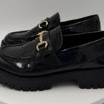 Steve Madden  Lando Lug Sole Platform Loafers Black Patent Leather Academia Sz 6 Photo 0